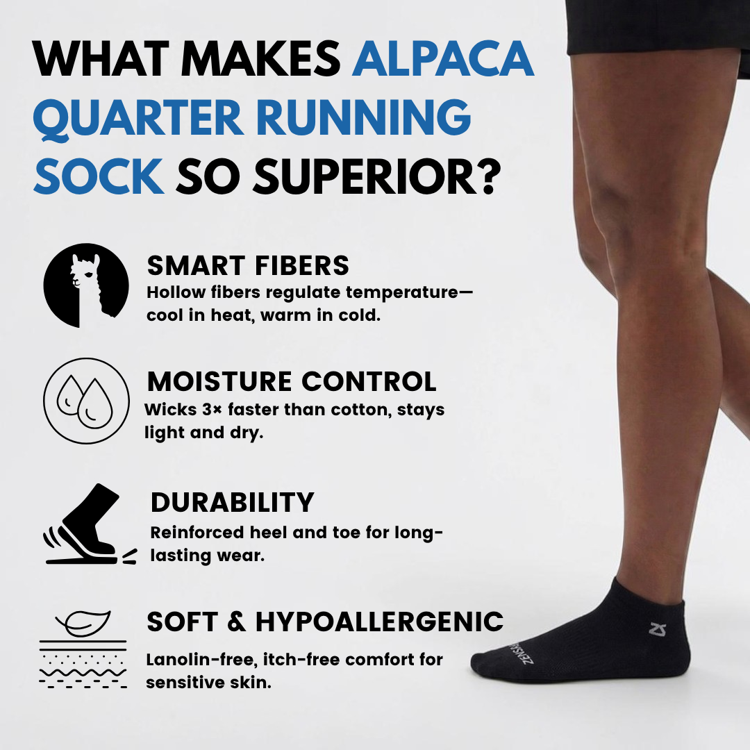 Alpaca Wool Quarter Running Socks