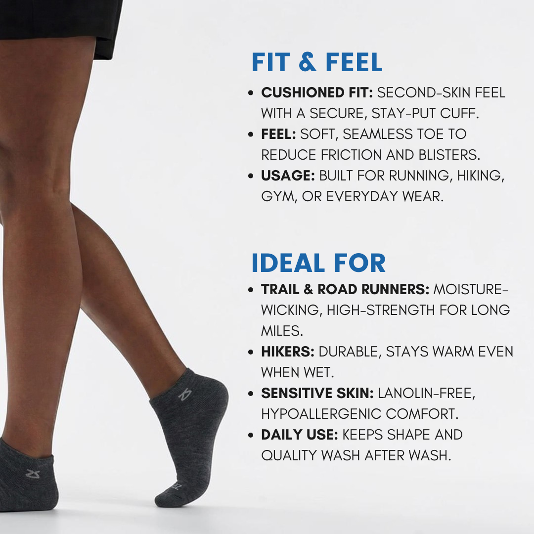 Alpaca Wool Quarter Running Socks