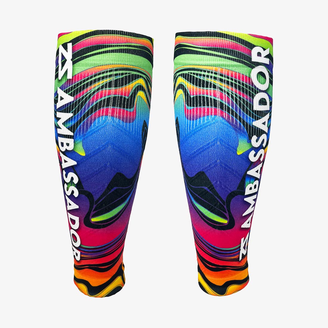 2024 Rainbow Swirls Ambassador Compression Leg SleevesLeg Sleeves - Zensah