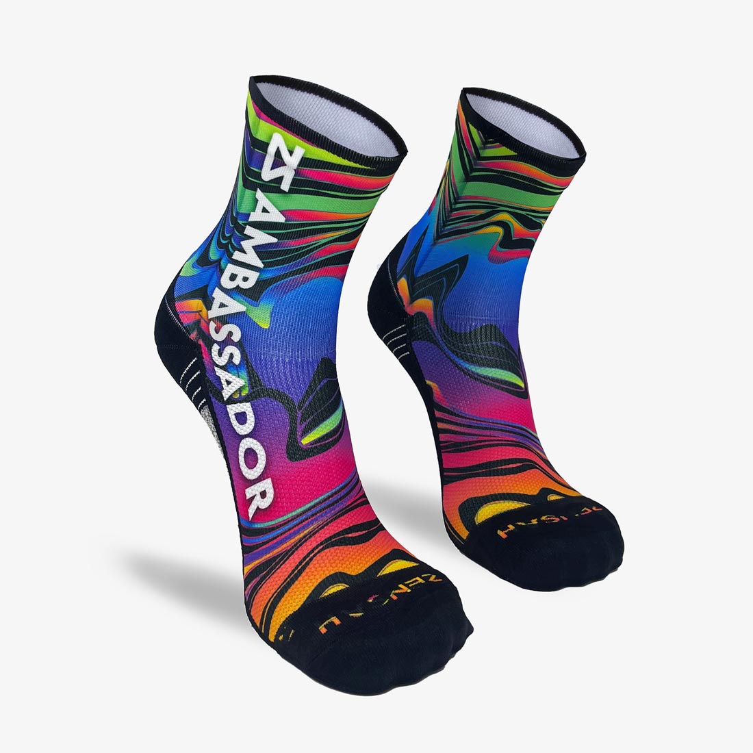 2024 Rainbow Swirls Ambassador Socks (Mini-Crew)Socks - Zensah