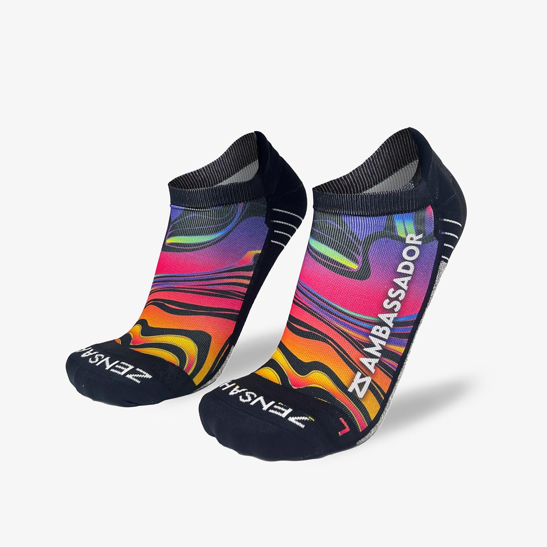 2024 Rainbow Swirls Ambassador Running Socks (No Show)Socks - Zensah