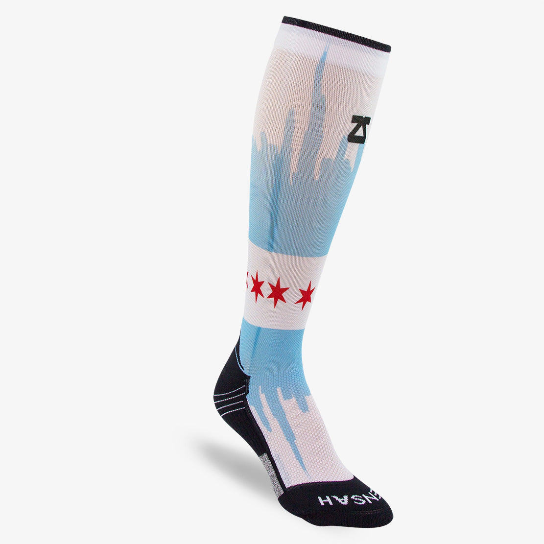 Chicago Flag Skyline Compression Socks (Knee-High)Socks - Zensah