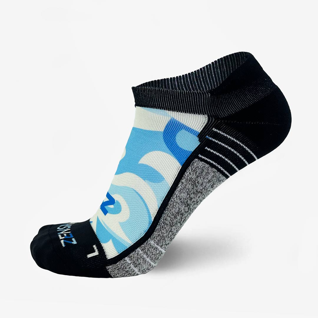 Tropical Surf Waves Running Socks (No Show)Socks - Zensah