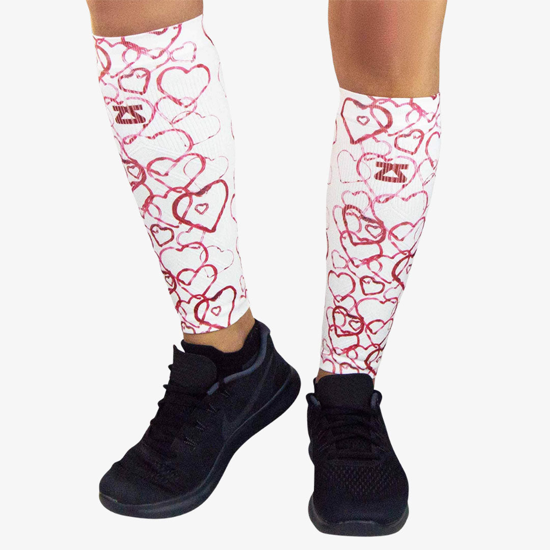 Abstract Hearts Compression Leg SleevesLeg Sleeves - Zensah