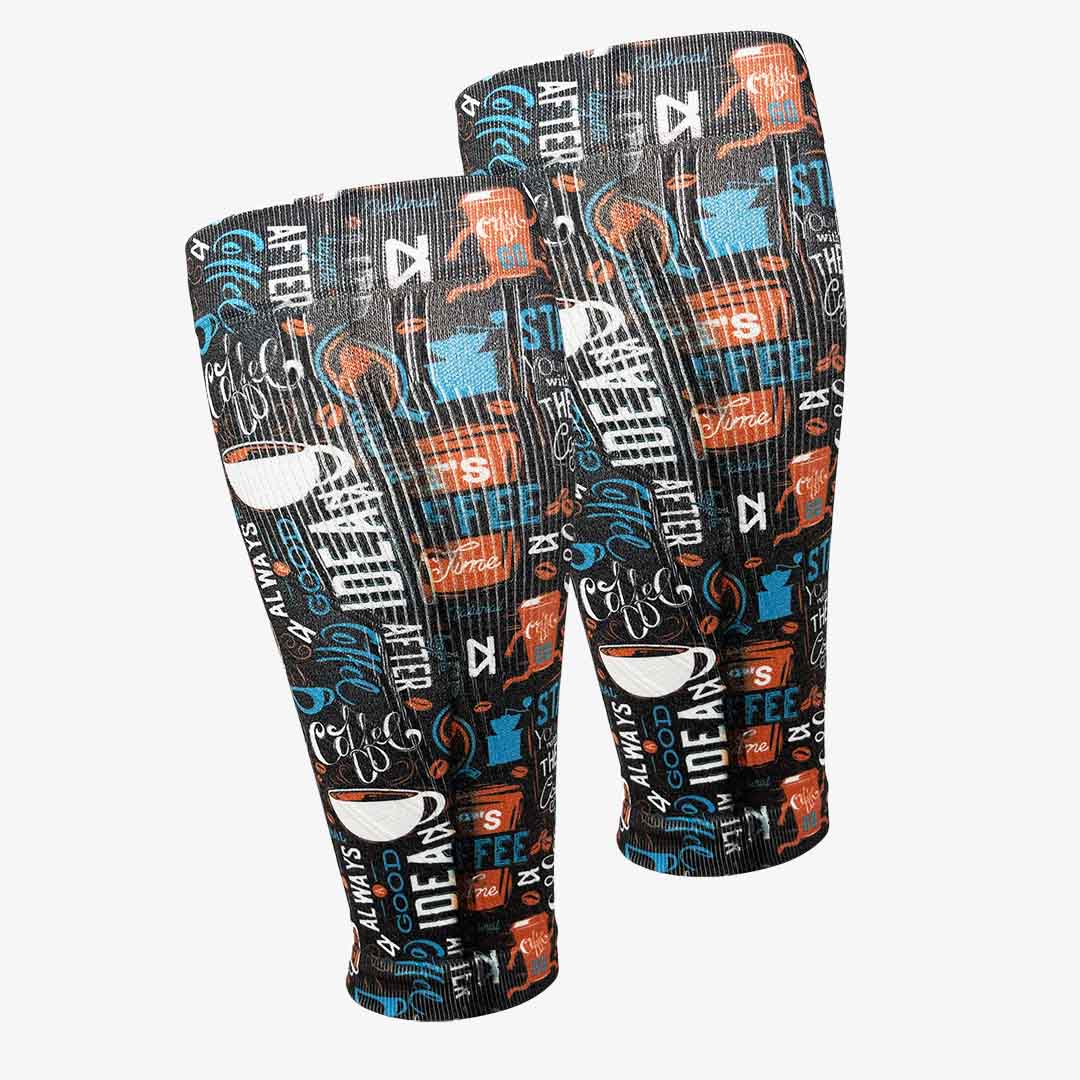 Coffee Doodle Compression Leg SleevesLeg Sleeves - Zensah