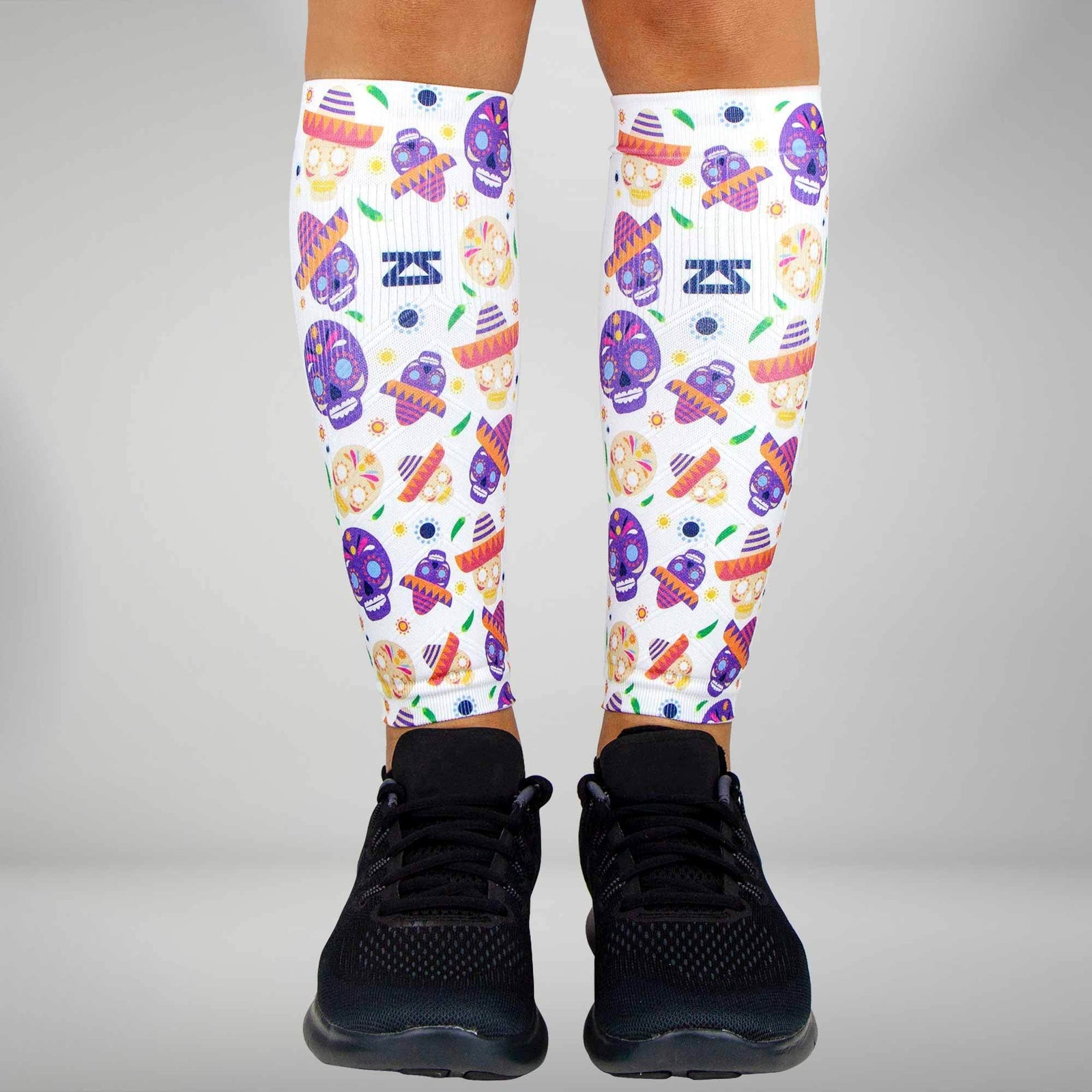Day Of The Dead Doodle Compression Leg SleevesLeg Sleeves - Zensah