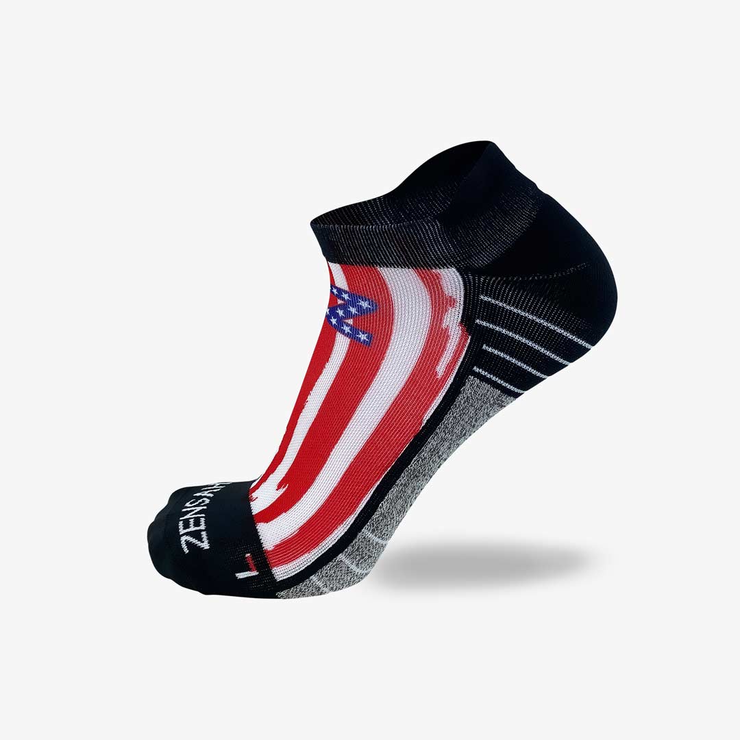 Rugged USA Flag Running Socks (No Show)Socks - Zensah