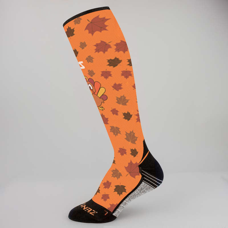 Leafy Turkey Compression Socks (Knee-High)Socks - Zensah