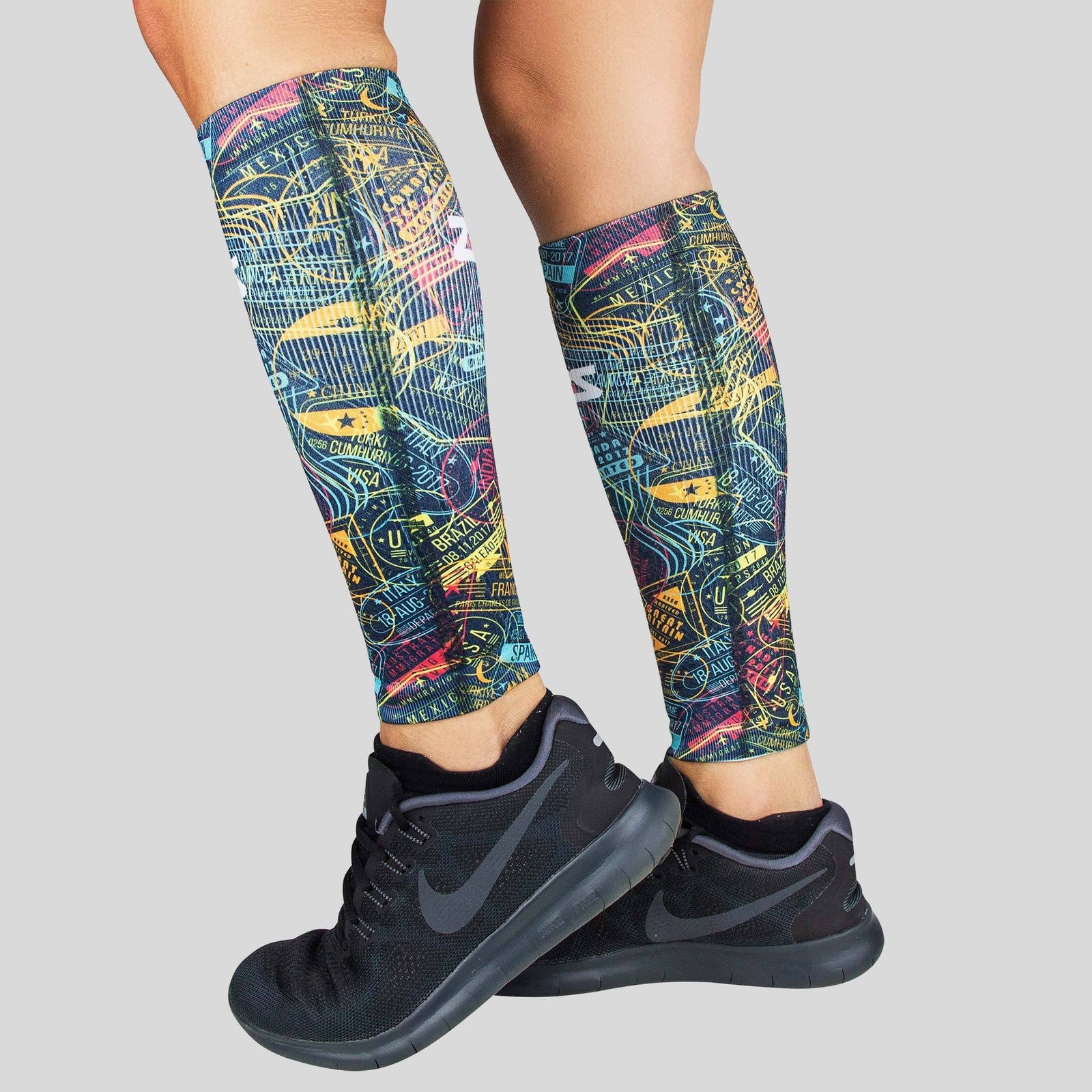 Passport Stamps Compression Leg SleevesLeg Sleeves - Zensah