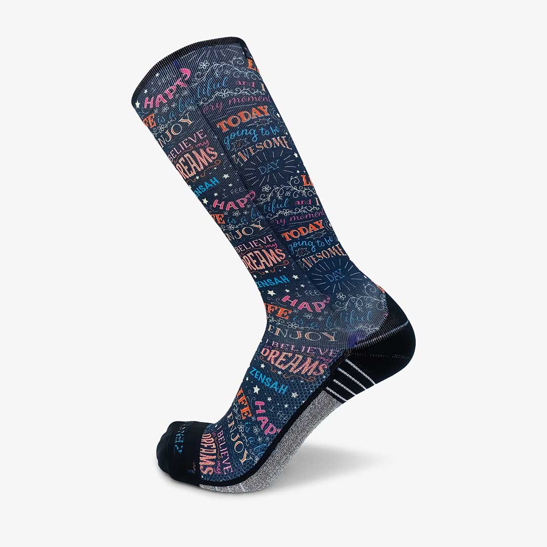 Motivational Quotes Compression Socks (Knee-High)Socks - Zensah