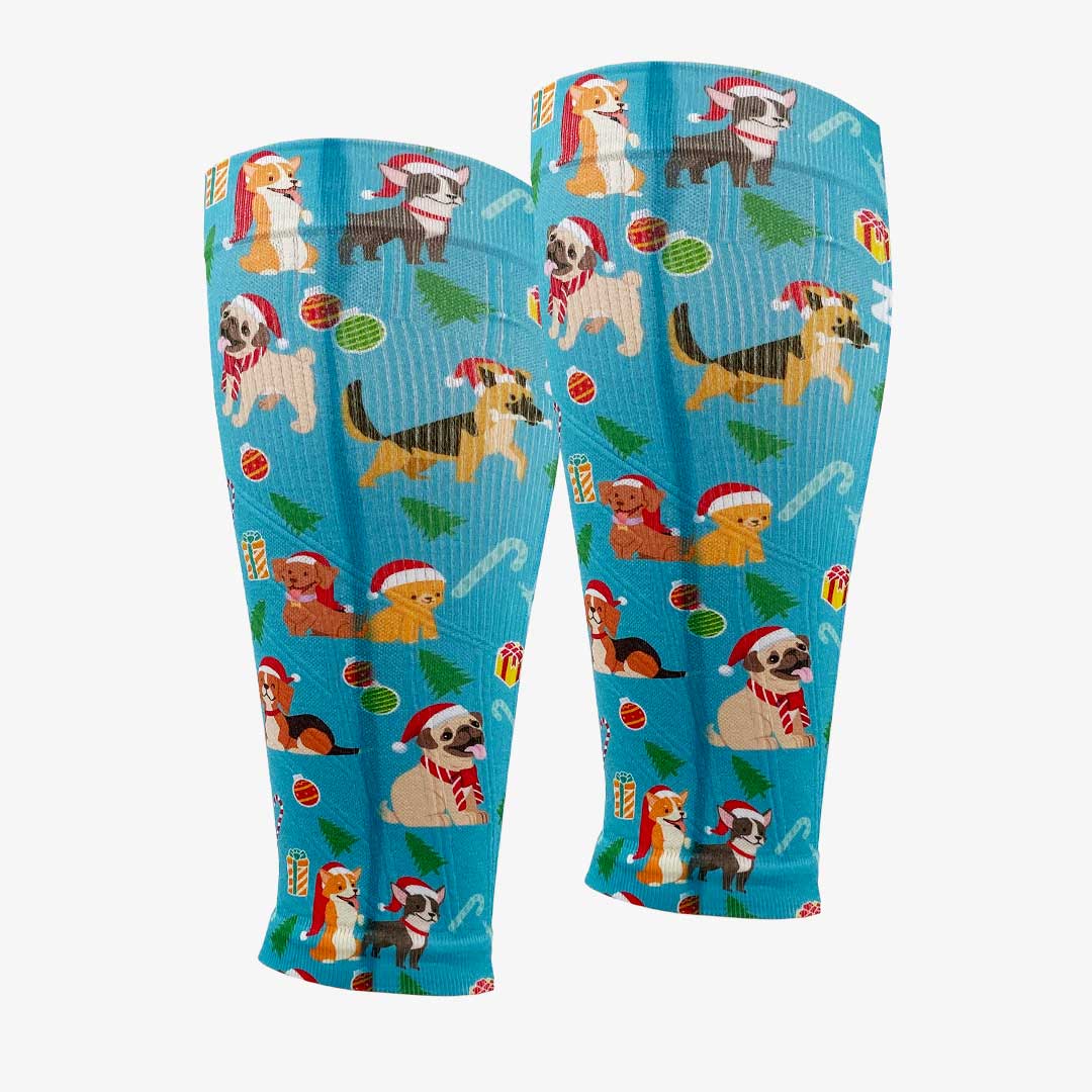 Santa Dogs Compression Leg SleevesLeg Sleeves - Zensah