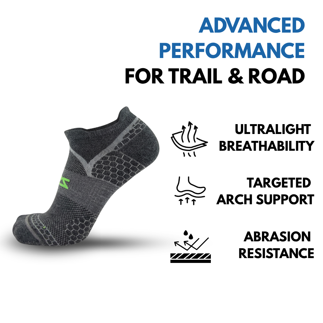 Grit 2.0 Running Socks (No-Show)