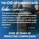 Customer review: Great support! The sleeve was very helpful for my return to running. - Angelica J.
