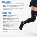 Fit and feel details and ideal use cases: running, injury relief, shin splints, knee support, recovery