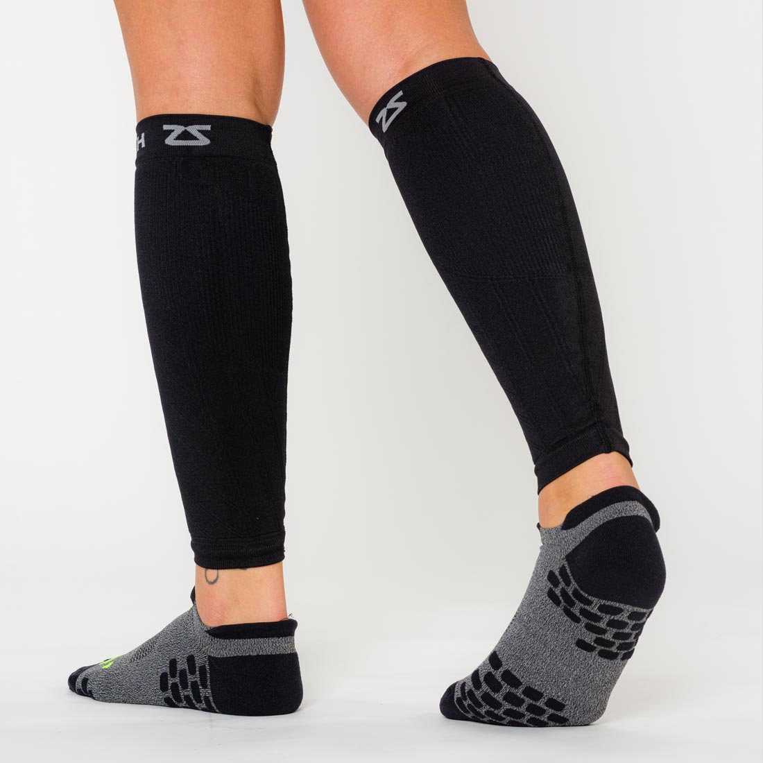 2XU Compression Calf Guards,Black/Black,X Large