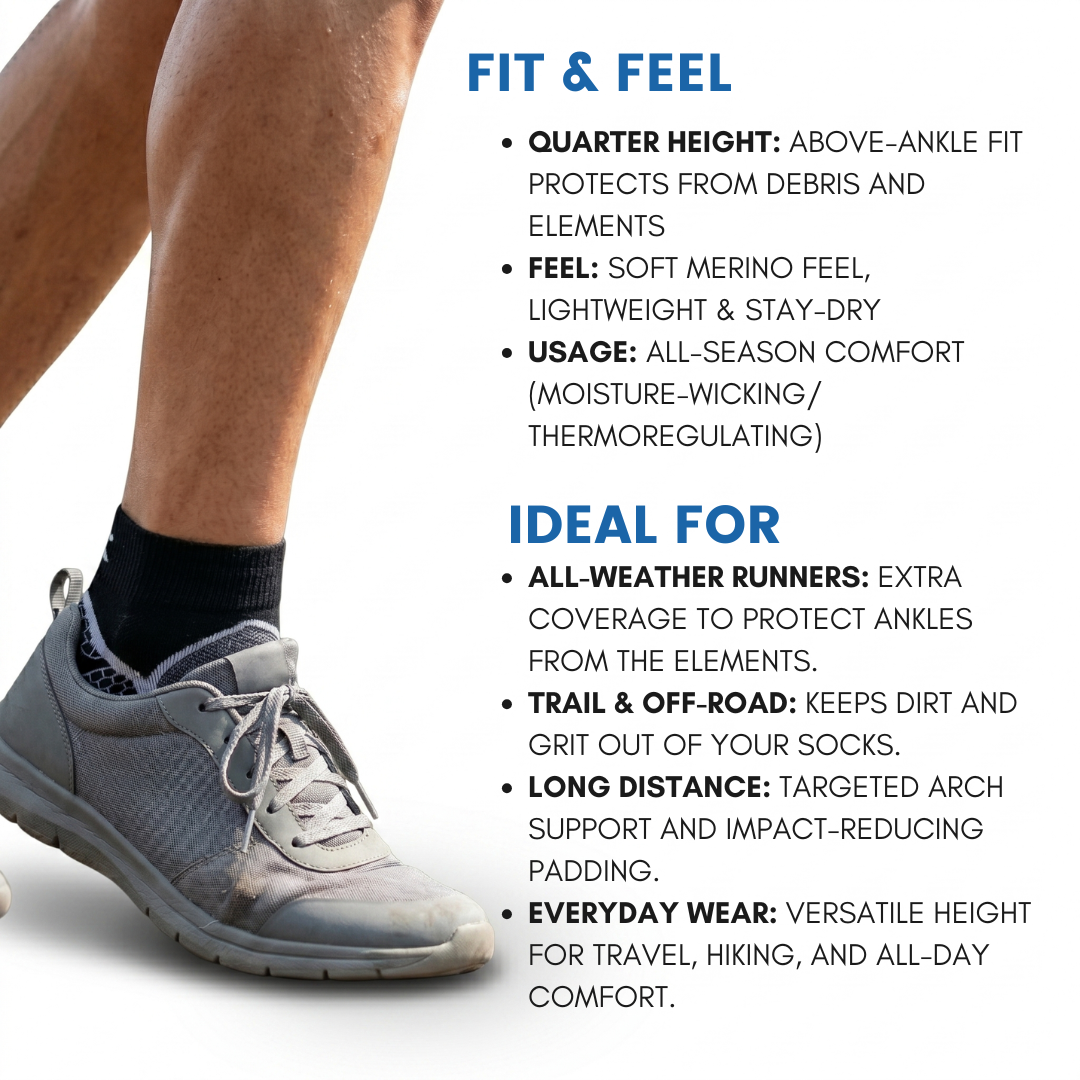 Grit 2.0 Running Socks (Quarter)