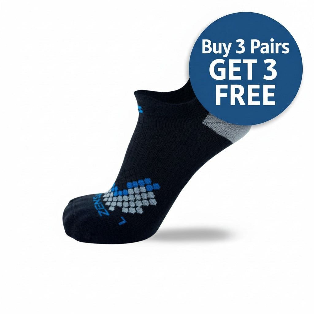 True Energy Men's No Show Socks - Running Socks With Compression Infrared - 3 Pairs