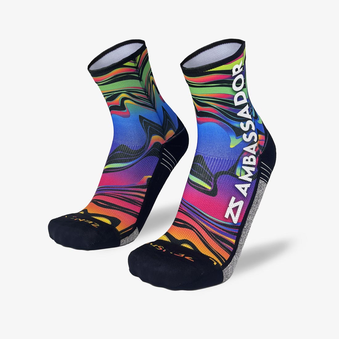 2024 Rainbow Swirls Ambassador Socks (Mini-Crew)Socks - Zensah