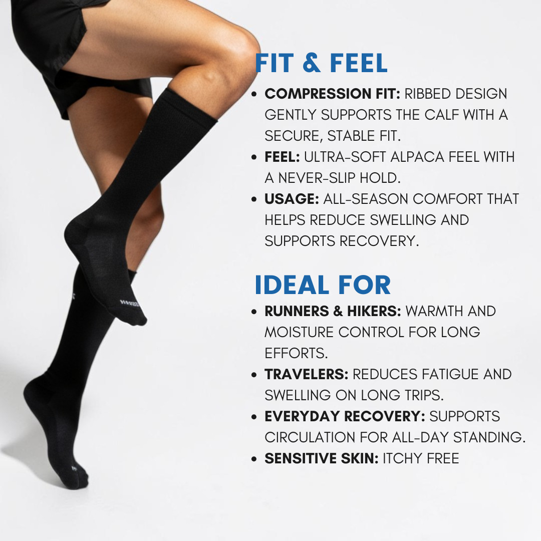 Alpaca Compression Knee-High Sock (15–20 mmHg)