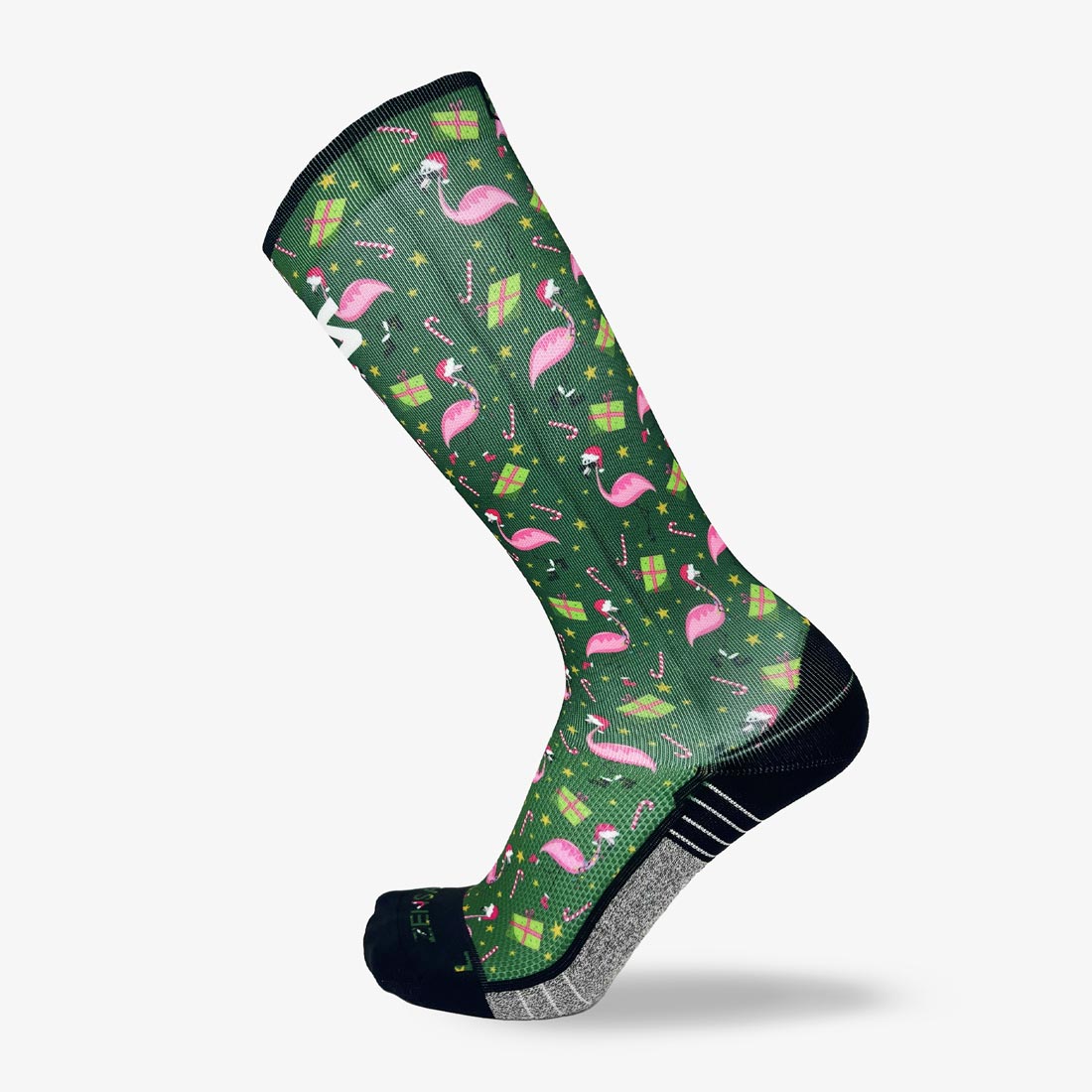 Flamingo Santas Compression Socks (Knee-High)Socks - Zensah