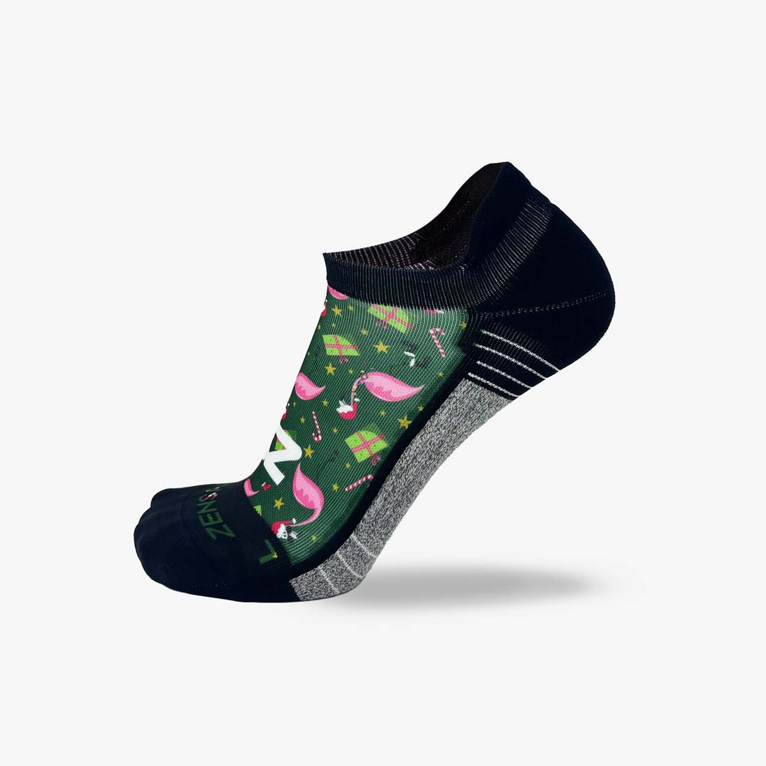 Flamingo Santas Running Socks (No Show)Socks - Zensah