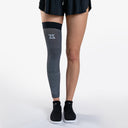 Full Leg Compression Sleeve in Heather Grey, front view on model
