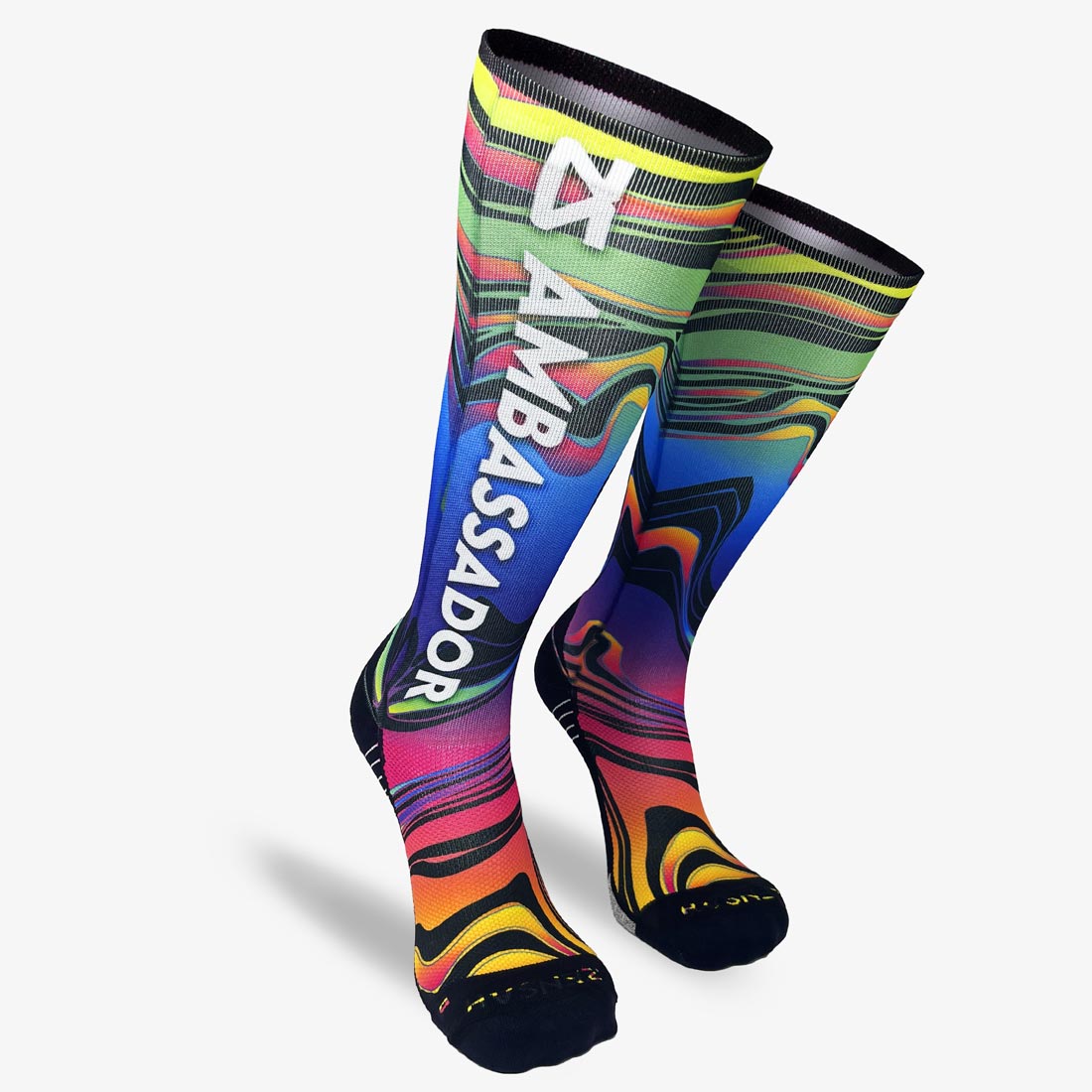 2024 Rainbow Swirls Ambassador Compression Socks (Knee-High)Socks - Zensah