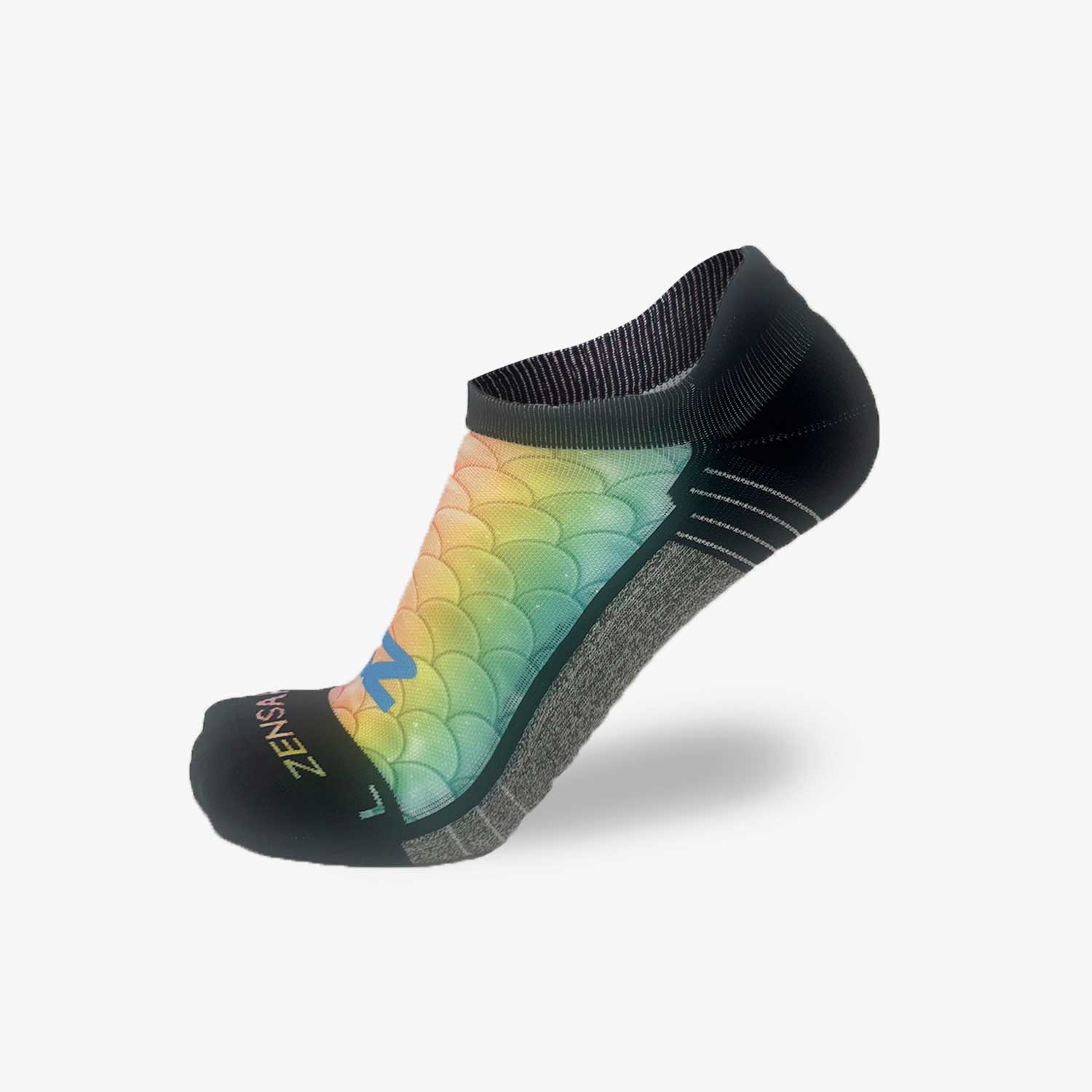 Rainbow Mermaid Tail Running Socks No-Show | Zensah