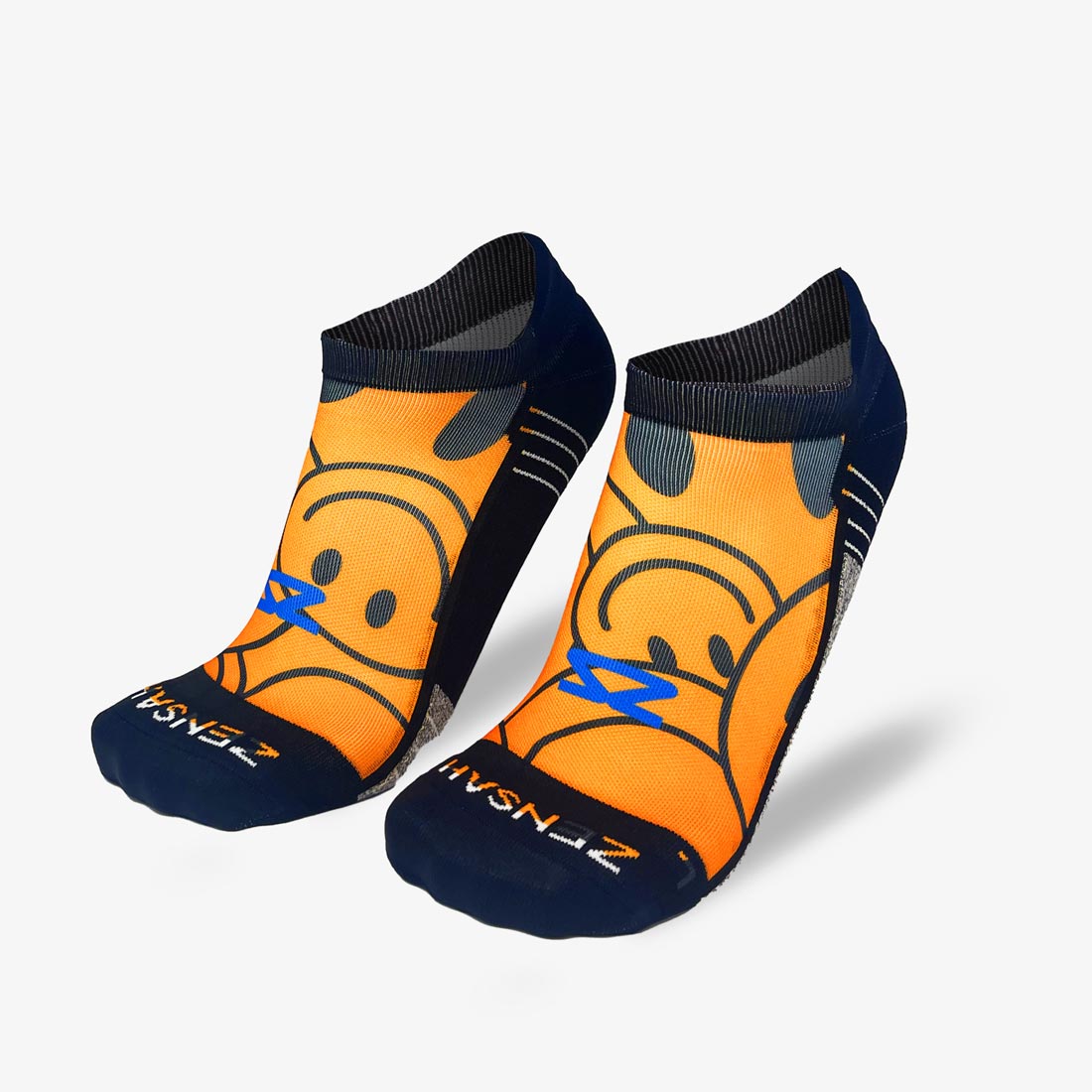 Overlapping Smileys Running Socks (No Show)