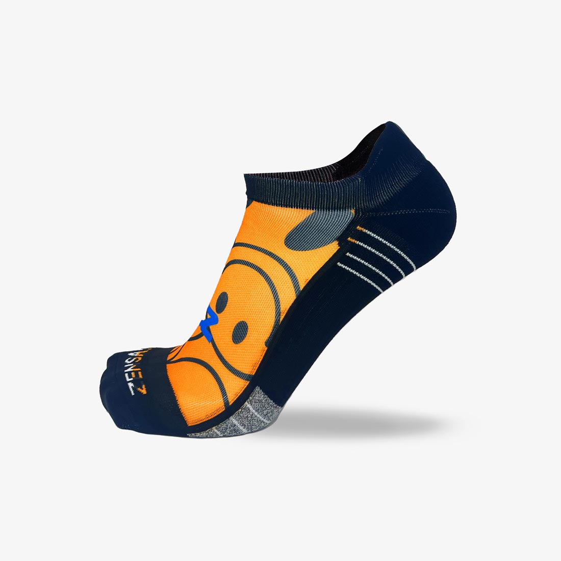 Overlapping Smileys Running Socks (No Show)