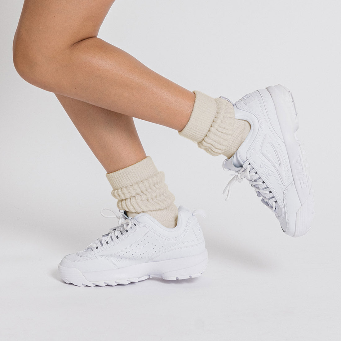 thumbnail image 2 of Women's Extra Long Slouch Socks Knee High Cotton Blend Pack Of 2 Shoe Size 5-10 Retro 80s Style(Mint 2 of 11