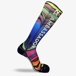 2024 Rainbow Swirls Ambassador Compression Socks (Knee-High)Socks - Zensah