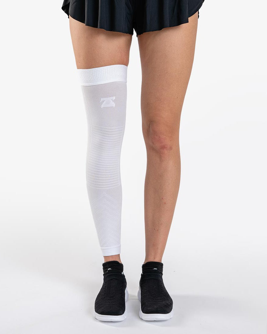 Full Leg Compression Sleeve in White