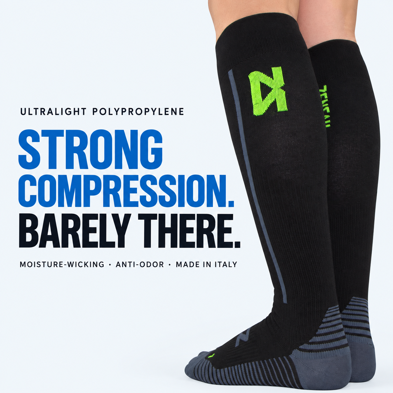 Featherweight Compression Socks - strong compression, barely there, ultralight polypropylene
