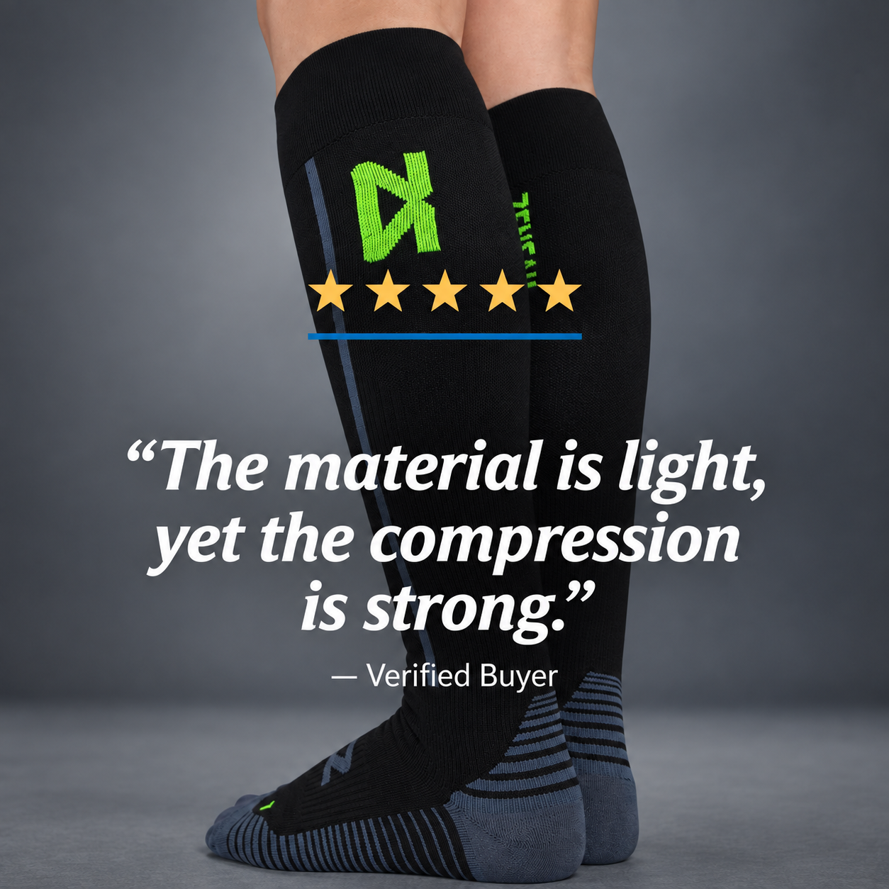 Featherweight Compression Socks - customer testimonial, verified buyer 5 stars