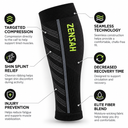 Featherweight leg sleeve benefits: targeted compression, shin splint relief, injury prevention, seamless technology, decreased recovery time, elite fiber blend