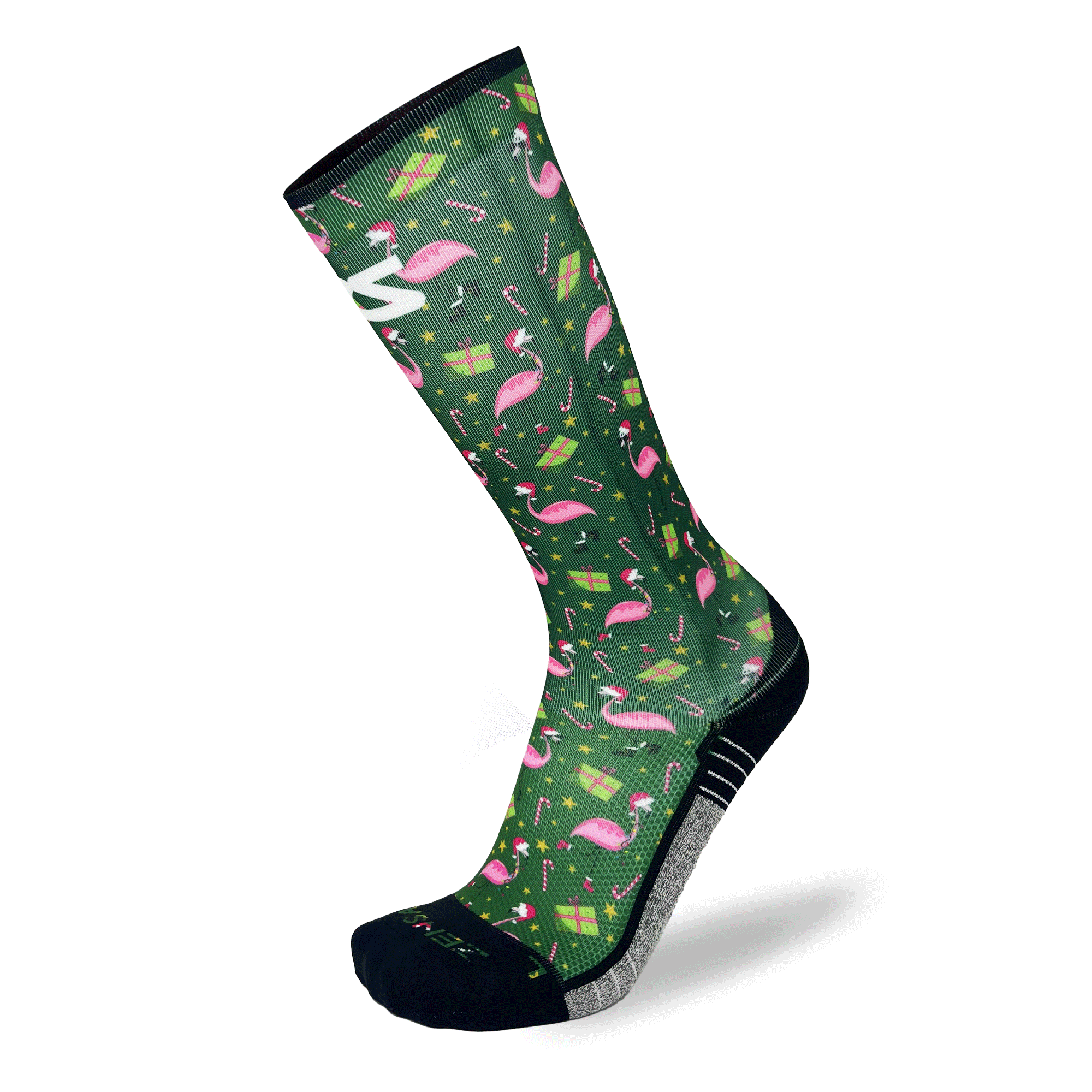 Flamingo Santas Compression Socks (Knee-High)Socks - Zensah