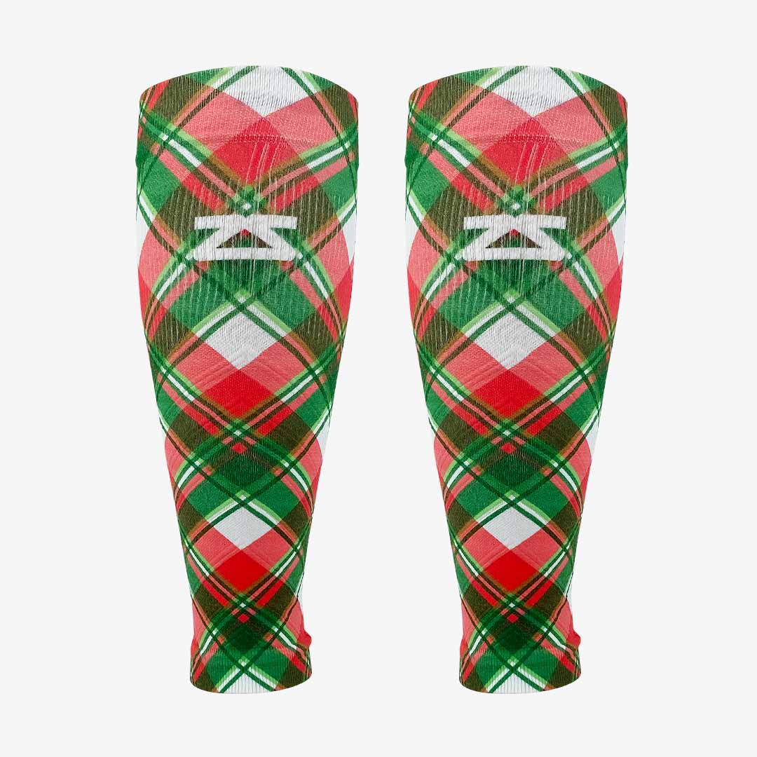 Xmas Plaid Compression Leg Sleeves - Marathon Running | Zensah Xmas Plaid Compression Leg Sleeves - Marathon Running | Zensah