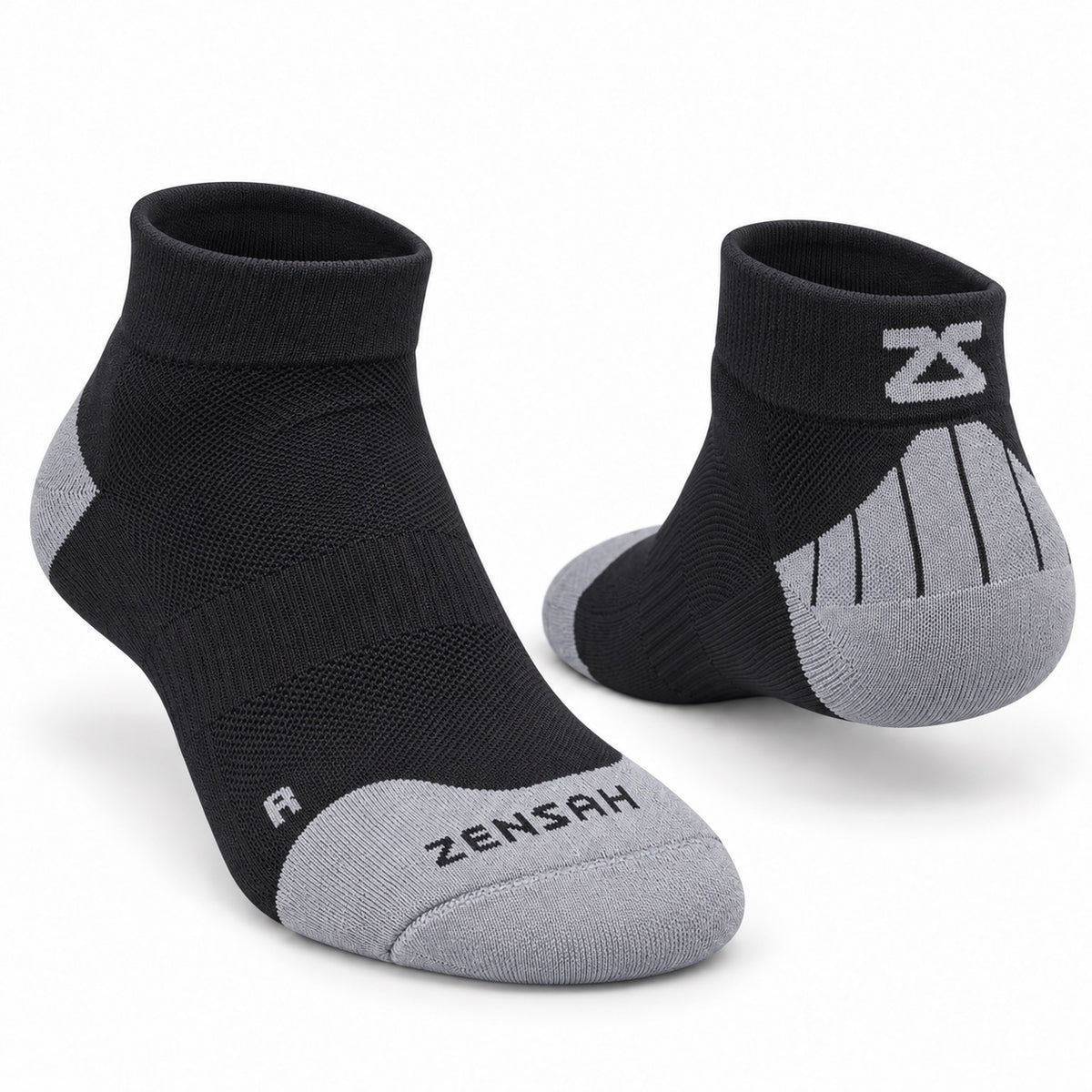 Tech+ Quarter Sock in Black, pair