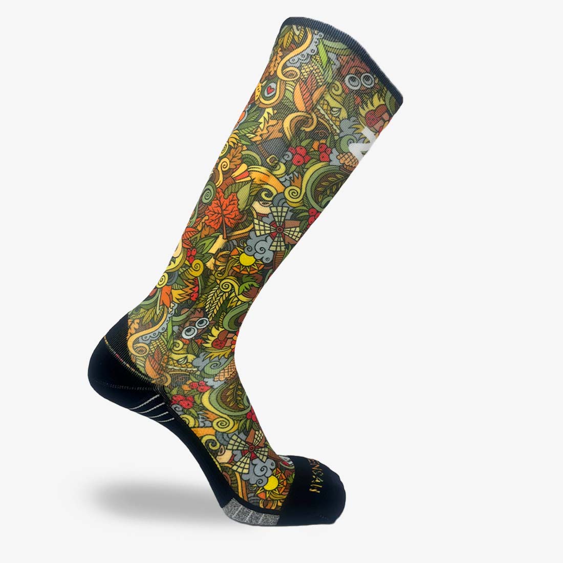 Thanksgiving Doodle Compression Socks (Knee-High)