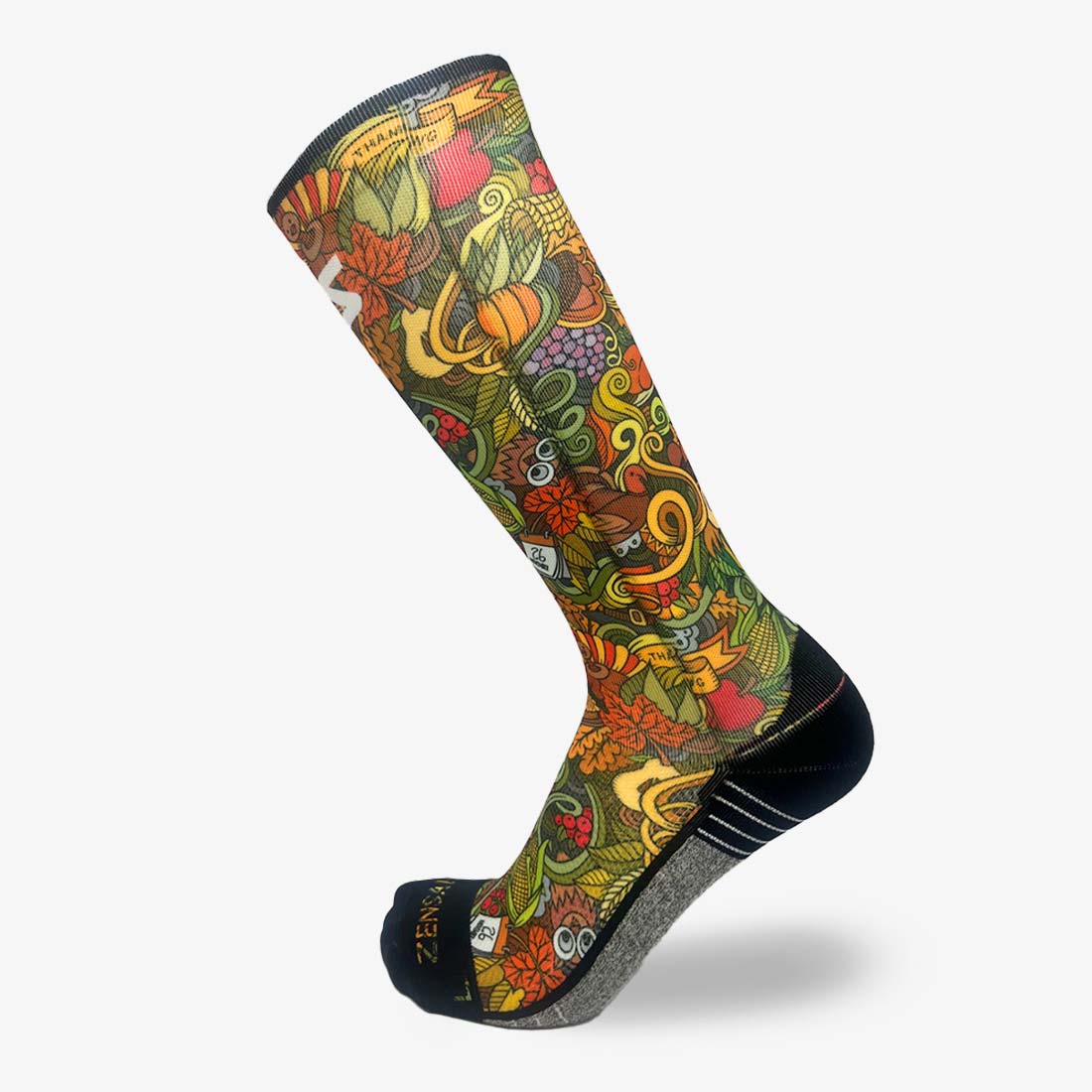 Thanksgiving Doodle Compression Socks (Knee-High)