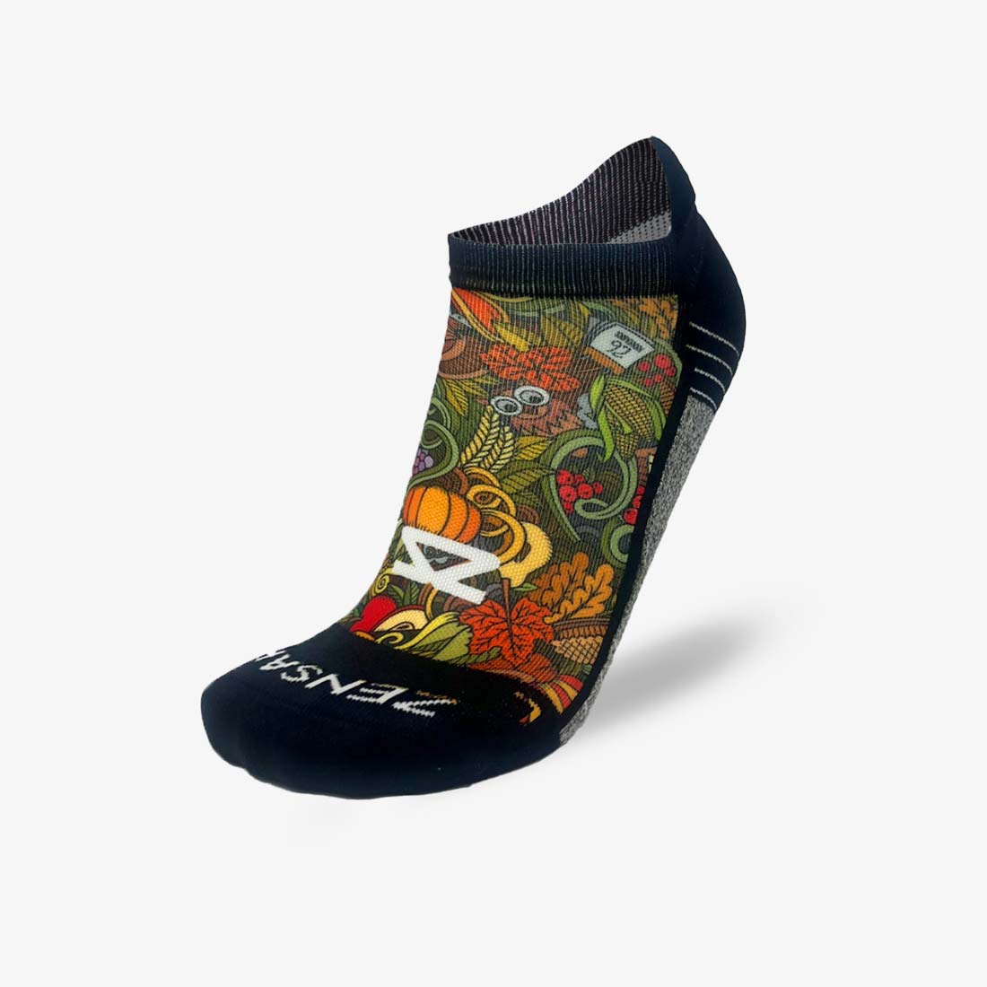 Thanksgiving Doodle Running Socks (No Show)