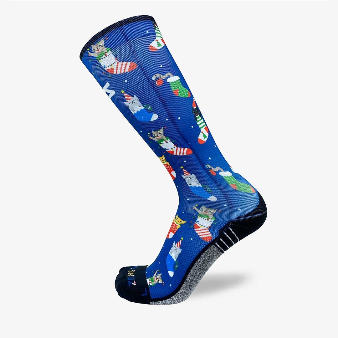Xmas Cats Compression Socks (Knee-High)Socks - Zensah