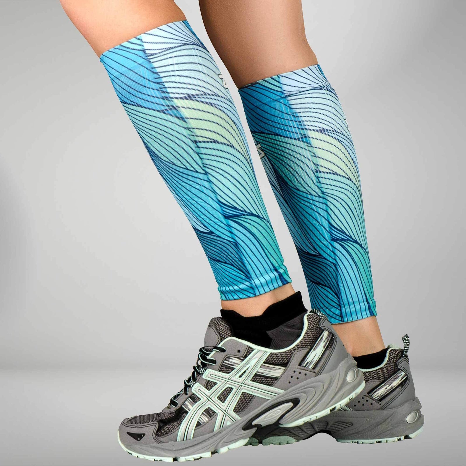 Abstract Waves Compression Leg SleevesLeg Sleeves - Zensah