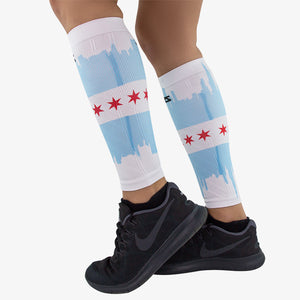 Chicago Flag Skyline Compression Leg SleevesLeg Sleeves - Zensah