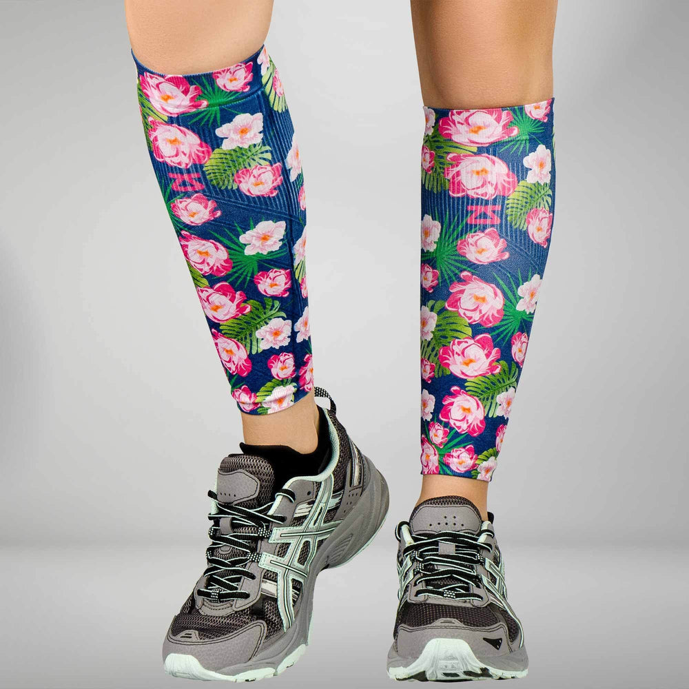 Floral Compression Leg Sleeves, Calf Sleeves Marathons Zensah