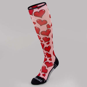 Pink Hearts Valentine's Compression Socks (Knee-High)Socks - Zensah