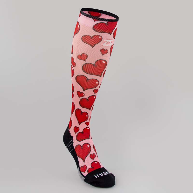 Pink Hearts Valentine's Compression Socks (Knee-High)Socks - Zensah