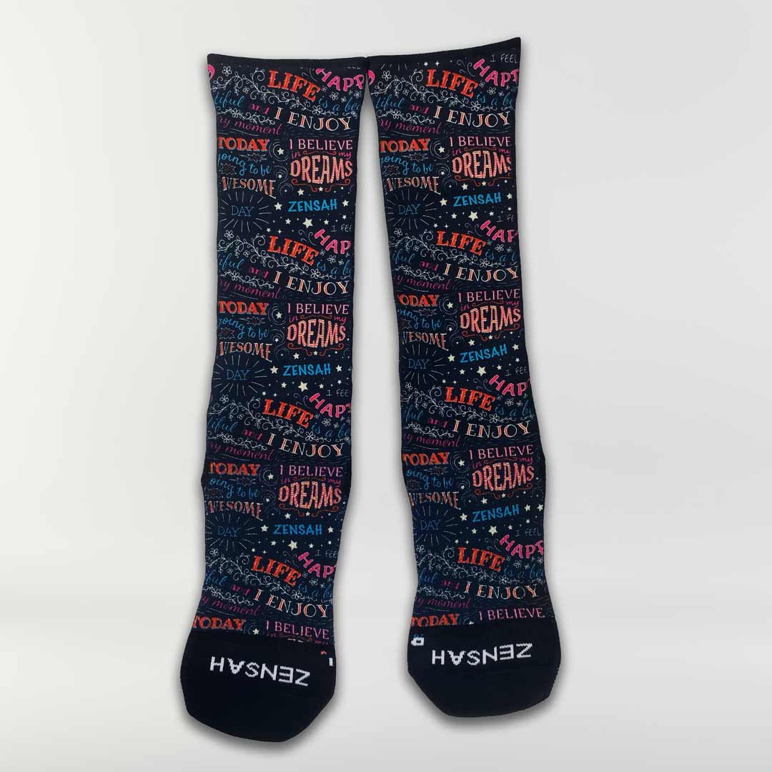 Motivational Quotes Compression Socks (Knee-High)Socks - Zensah