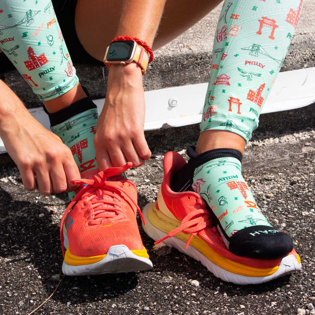 Philly Doodle Running Socks (No Show)Socks - Zensah